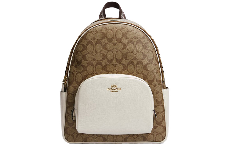 Кожаный рюкзак с аппликацией из ПВХ Tubas женский бело-коричневый с монограммой COACH
Кожаный рюкзак с аппликацией из ПВХ Tubas женский бело-коричневый с монограммой COACH