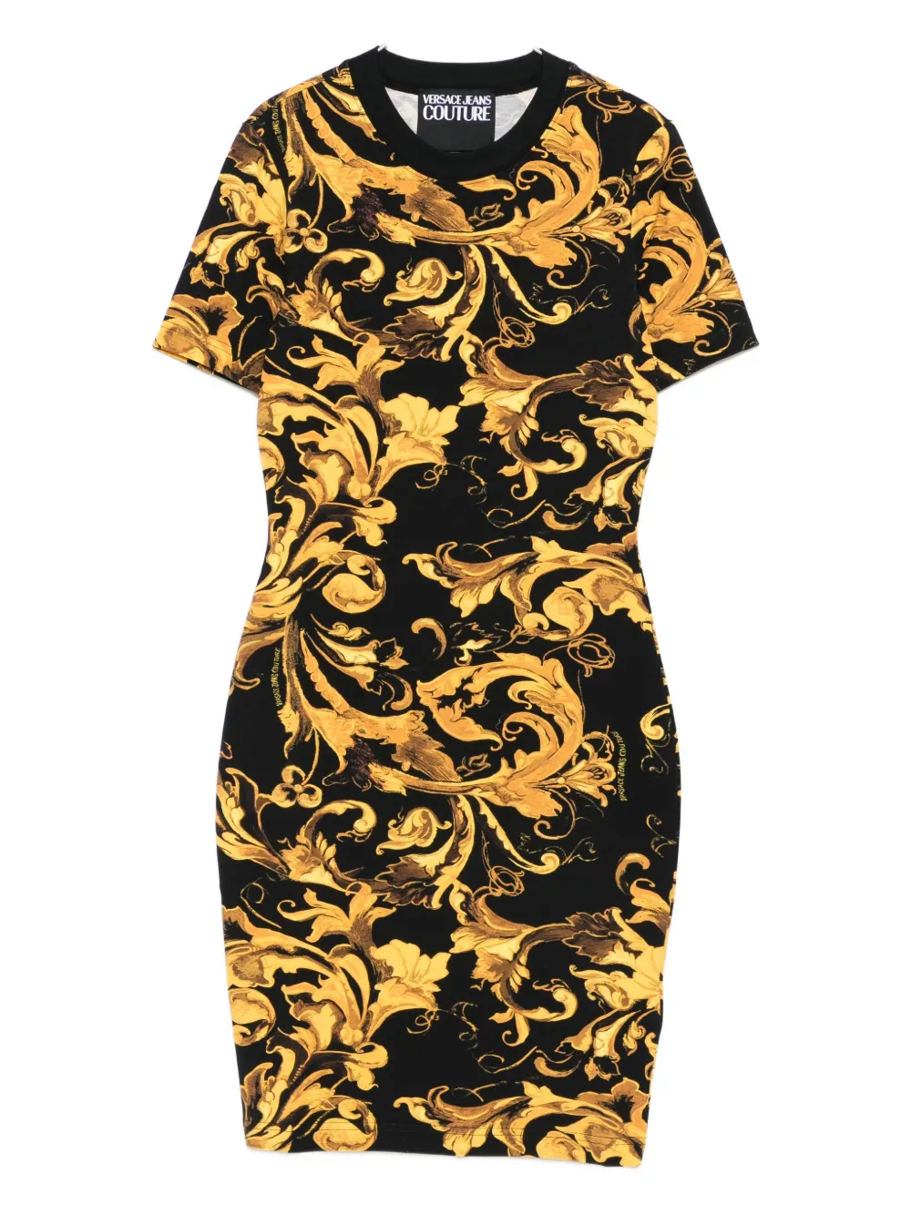 Мини-платье с короткими рукавами и принтом в стиле барокко Versace Jeans Couture, черный
Мини-платье с короткими рукавами и принтом в стиле барокко Versace Jeans Couture, черный
