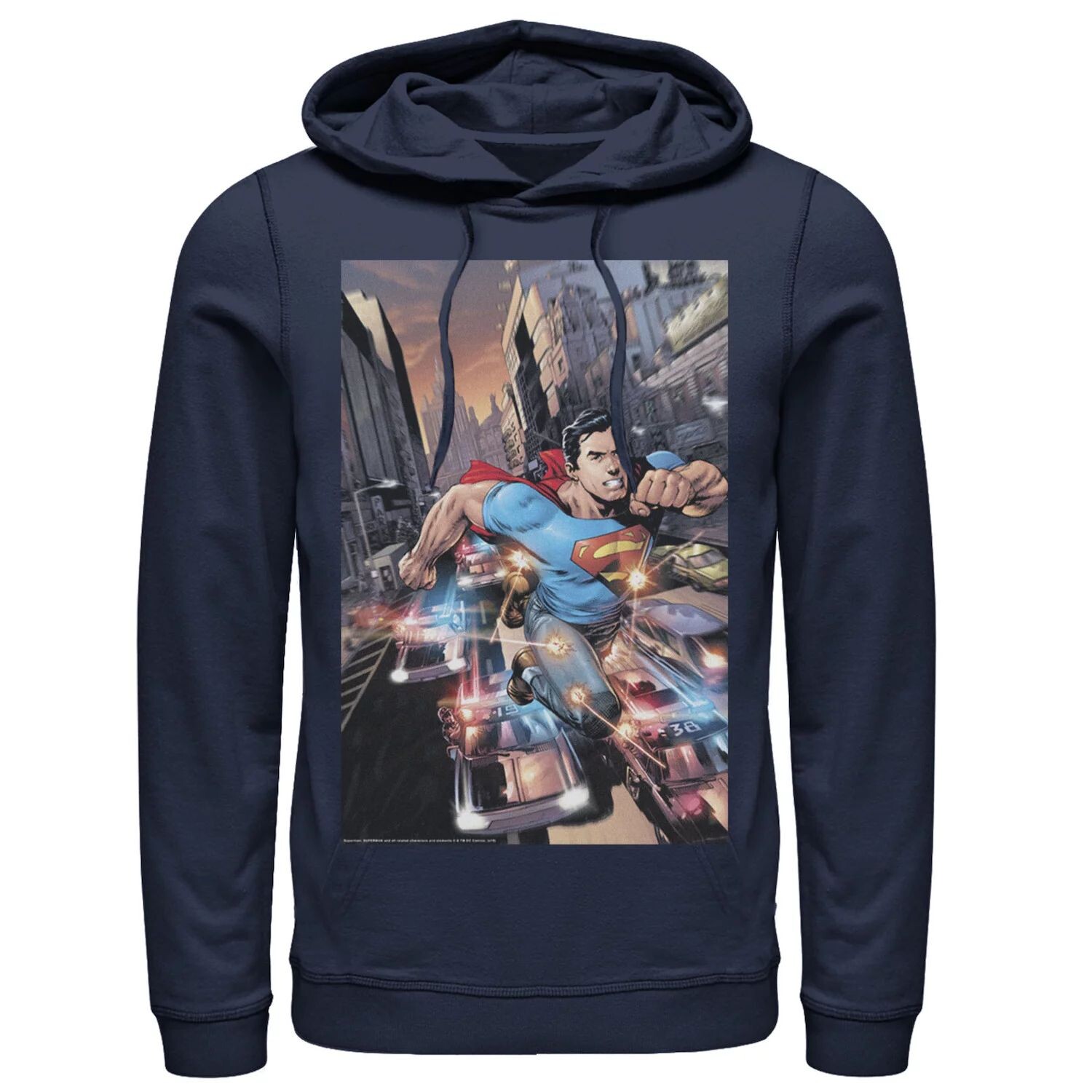 Мужская толстовка с плакатом и мигающими огнем Супермена из комиксов DC Comics, синий
Мужская толстовка с плакатом и мигающими огнем Супермена из комиксов DC Comics, синий