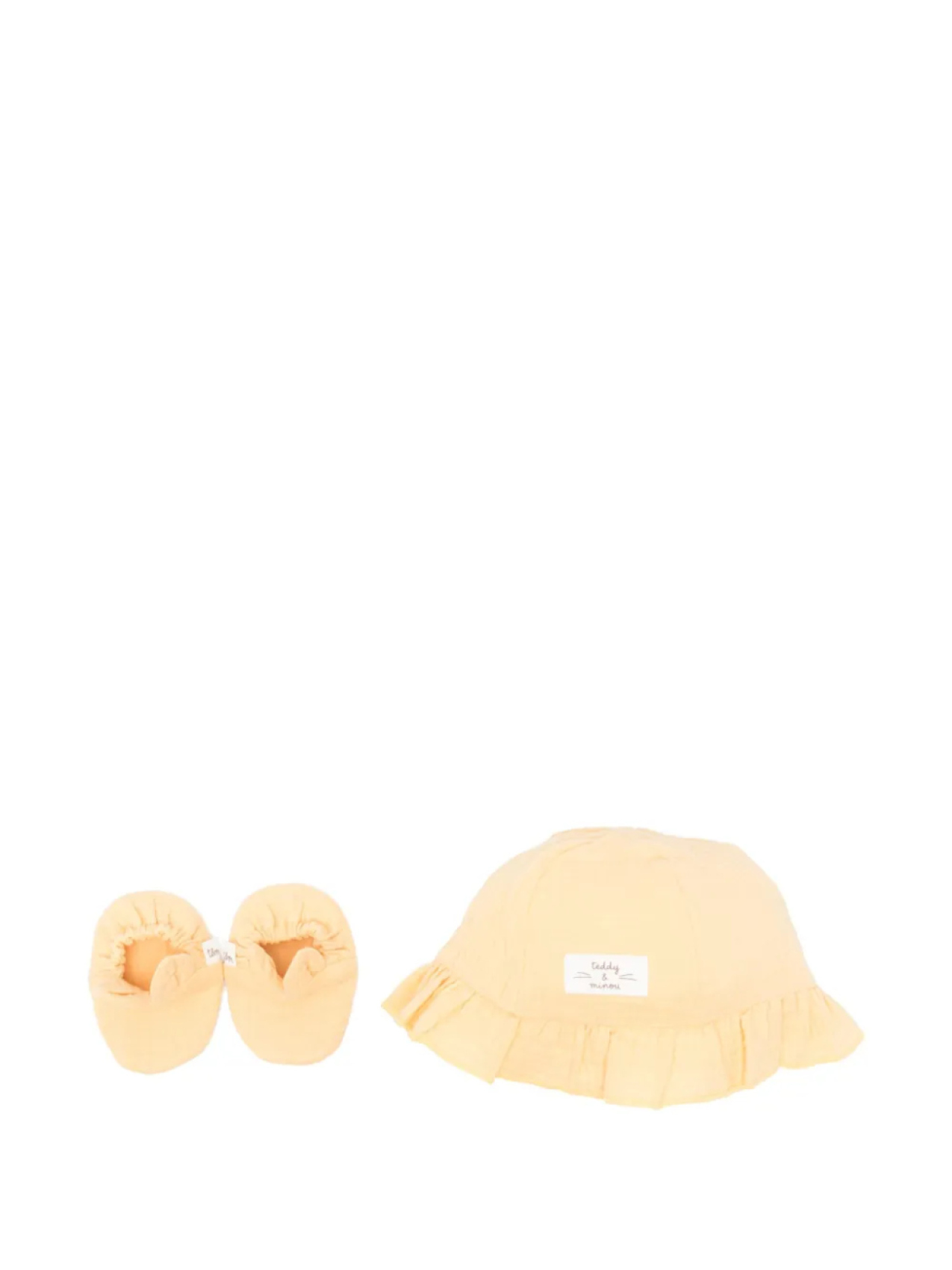 TEDDY & MINOU комплект из шапки и пинеток, желтый
TEDDY & MINOU комплект из шапки и пинеток, желтый