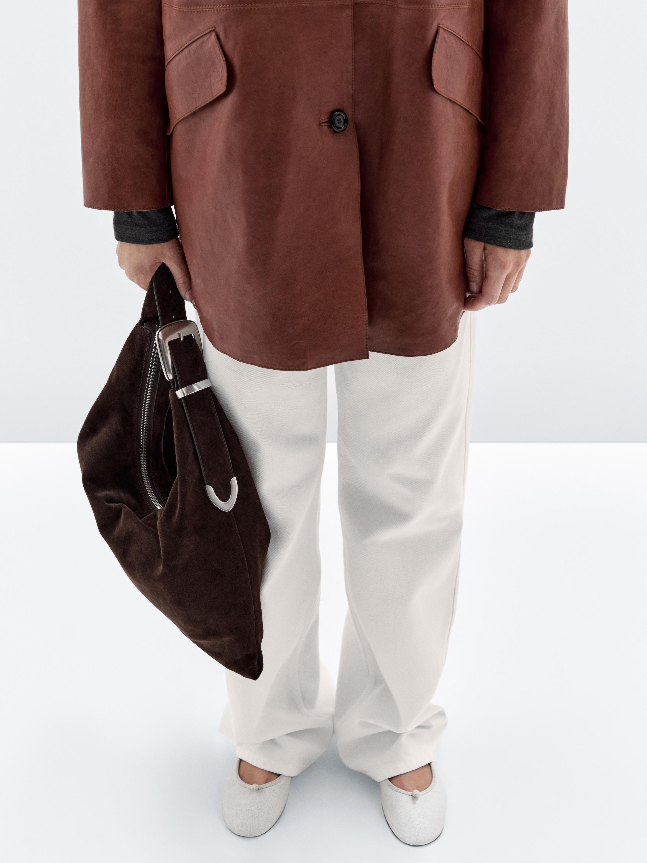 Сумка-Макси из спилковой кожи Massimo Dutti, коричневый
Сумка-Макси из спилковой кожи Massimo Dutti, коричневый