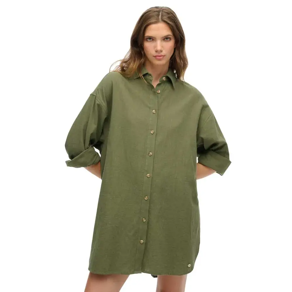 Рубашка с длинным рукавом Superdry Ibiza Longline Beach, зеленый
Рубашка с длинным рукавом Superdry Ibiza Longline Beach, зеленый