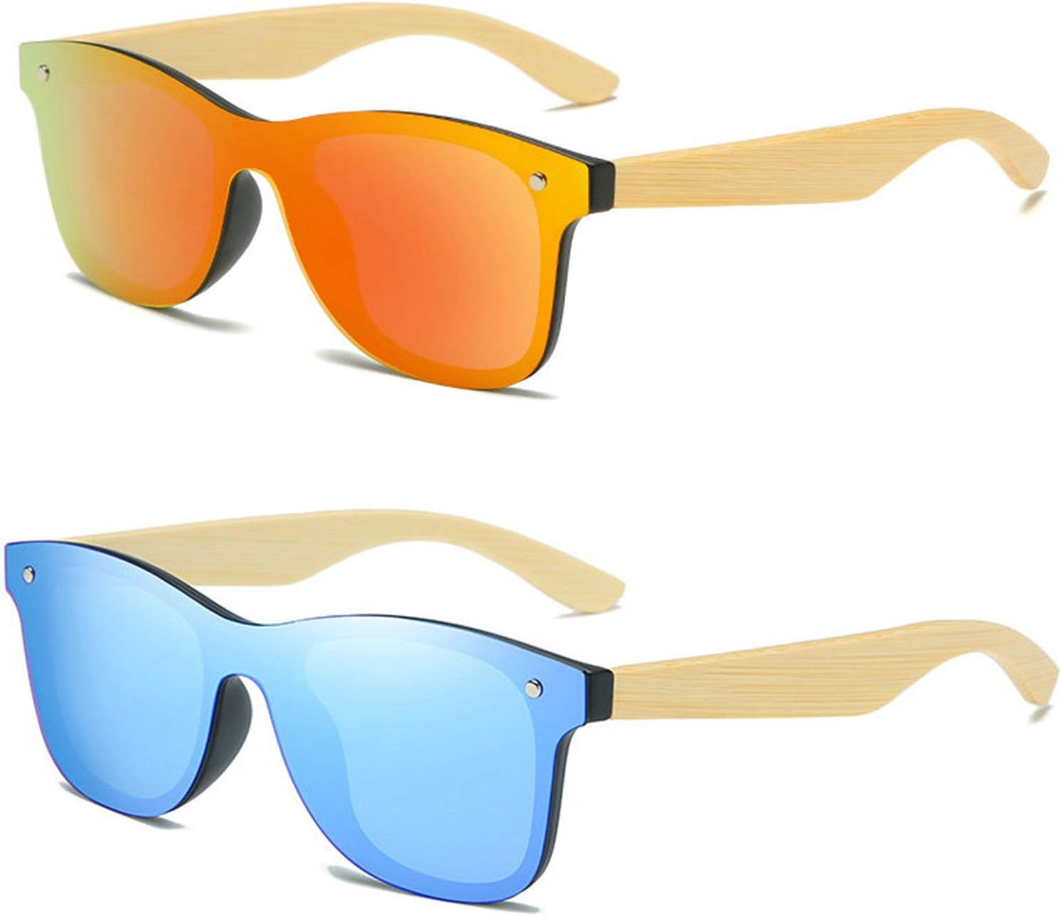 Солнцезащитные очки Willochra из дерева с поляризацией для мужчин и женщин - бамбуковые деревянные солнцезащитные очки с зеркальными линзами, разноцветные, ручной работы, 2pack-red-blue
Солнцезащитные очки Willochra из дерева с поляризацией для мужчин и женщин - бамбуковые деревянные солнцезащитные очки с зеркальными линзами, разноцветные, ручной работы, 2pack-red-blue