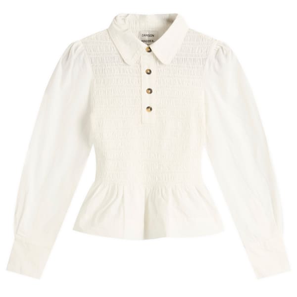 Рубашка в сборку цвета ореха Damson Madder, белый
Рубашка в сборку цвета ореха Damson Madder, белый