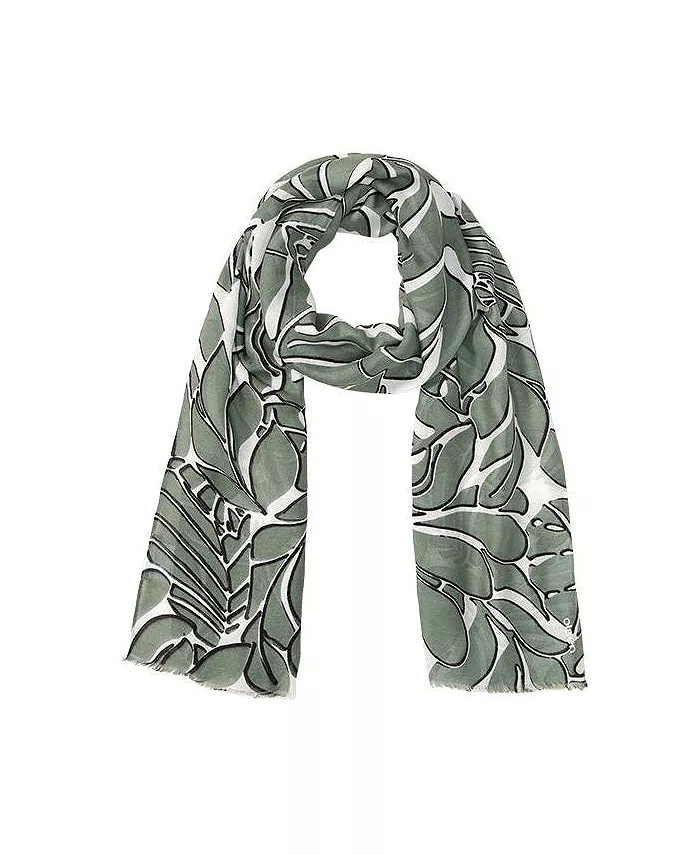 Шарф с абстрактным принтом в виде листьев Olsen, зеленый
Шарф с абстрактным принтом в виде листьев Olsen, зеленый