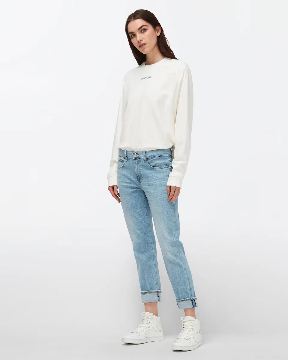 Женские расслабленные узкие джинсы-бойфренды средней посадки 7 For all mankind, голубой
Женские расслабленные узкие джинсы-бойфренды средней посадки 7 For all mankind, голубой