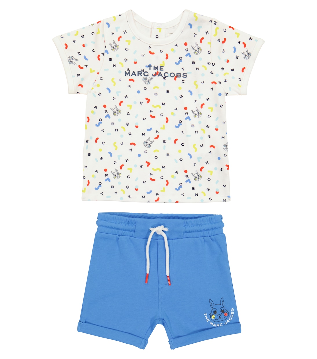 Комплект из хлопковой футболки и шорт с принтом для малышей Marc Jacobs Kids, White Blue
Комплект из хлопковой футболки и шорт с принтом для малышей Marc Jacobs Kids, White Blue