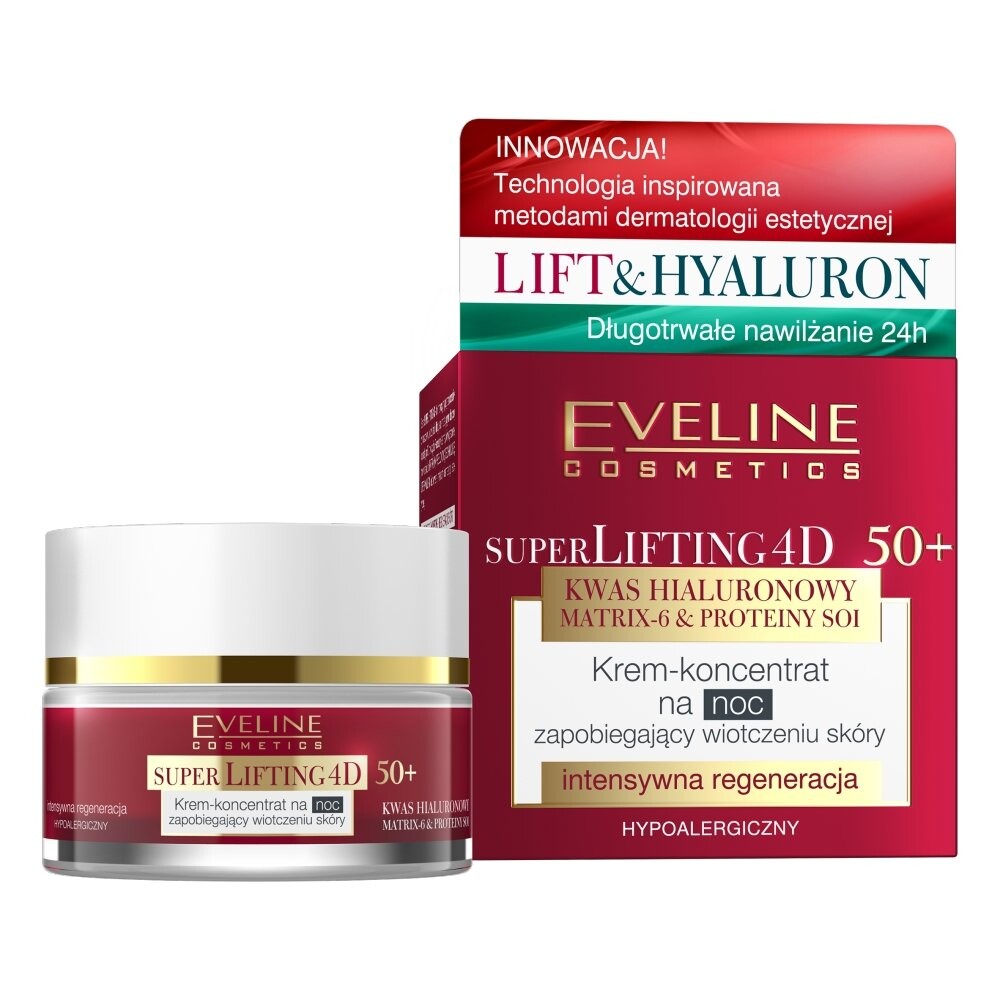 Eveline Cosmetics Super Lifting 4D, Ночной крем-концентрат против провисания 50+, 50мл
Eveline Cosmetics Super Lifting 4D, Ночной крем-концентрат против провисания 50+, 50мл