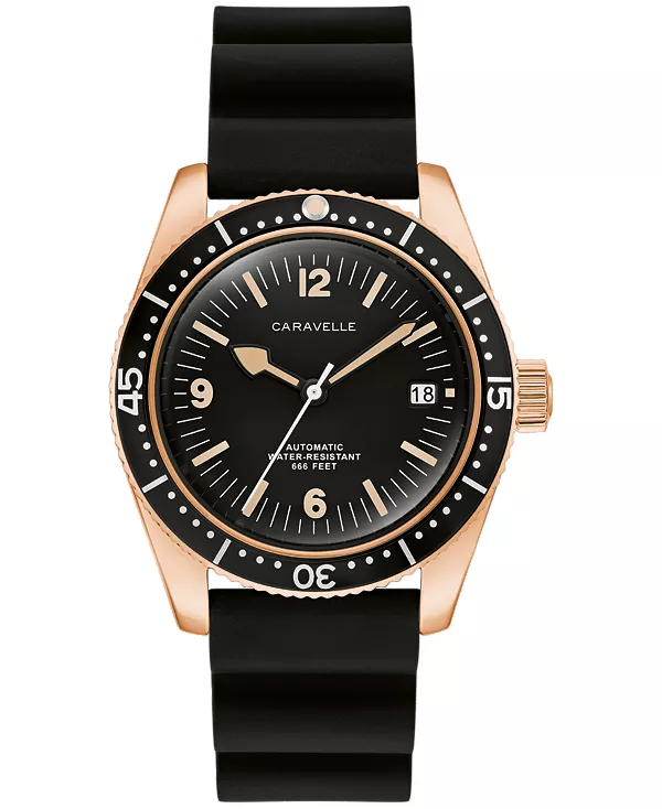 Мужские винтажные спортивные часы Sea Hunter из черного каучука, 39 мм Caravelle, black
Мужские винтажные спортивные часы Sea Hunter из черного каучука, 39 мм Caravelle, black