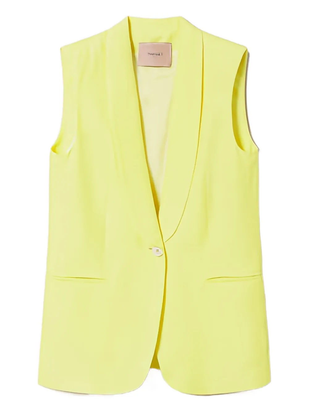 Жилет без рукавов с шалевым воротником TWINSET, желтый
Жилет без рукавов с шалевым воротником TWINSET, желтый