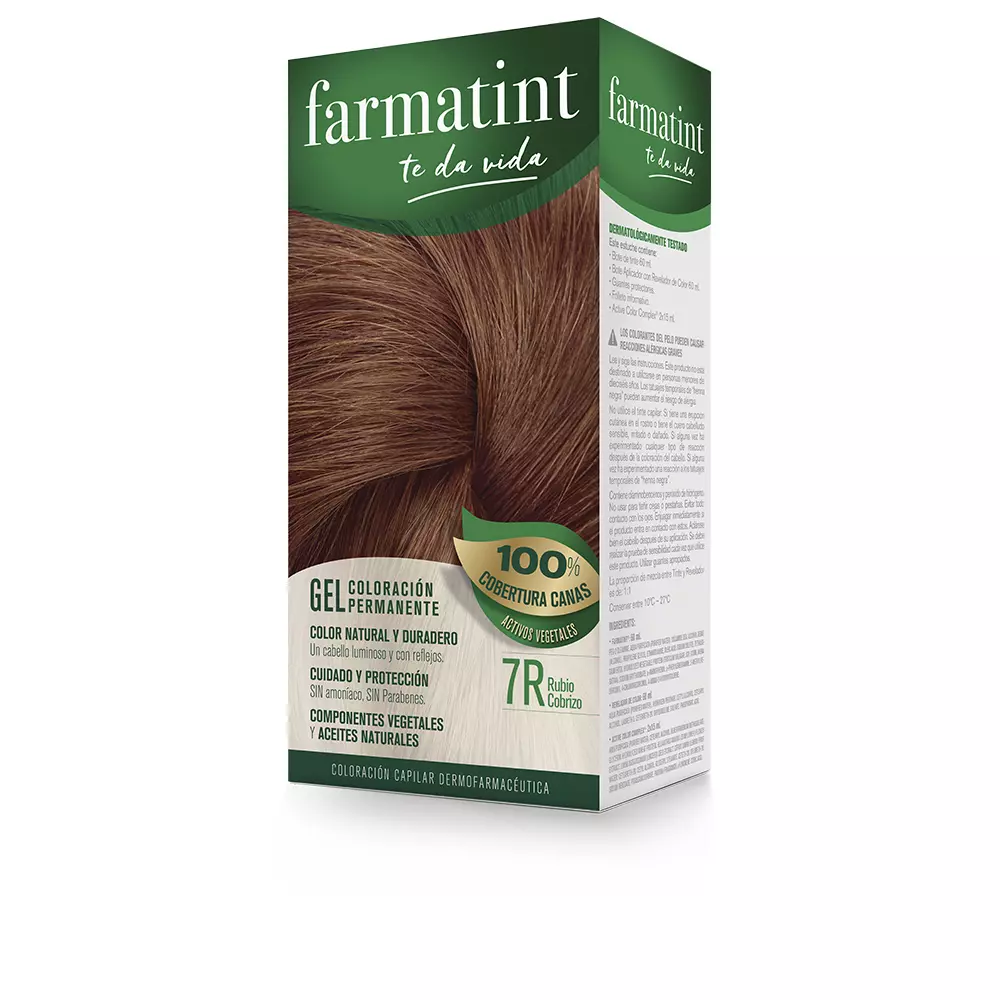 Краска для волос Farmatint gel coloración permanente Farmatint, цвет 7r-rubio cobrizo, 5 шт.
Краска для волос Farmatint gel coloración permanente Farmatint, цвет 7r-rubio cobrizo, 5 шт.
