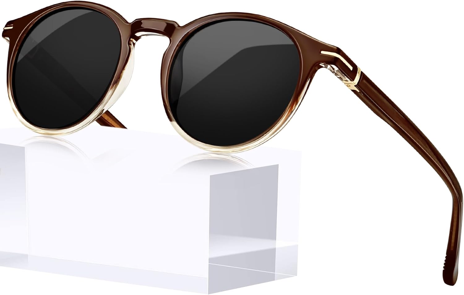 Солнцезащитные очки KANASTAL Small из ацетата с поляризацией, для женщин и мужчин, ретро-круглые, защита от УФ-излучения UV400, стильные и прочные, в комплекте чехол из искусственной кожи, A02 - Brown / Black
Солнцезащитные очки KANASTAL Small из ацетата с поляризацией, для женщин и мужчин, ретро-круглые, защита от УФ-излучения UV400, стильные и прочные, в комплекте чехол из искусственной кожи, A02 - Brown / Black