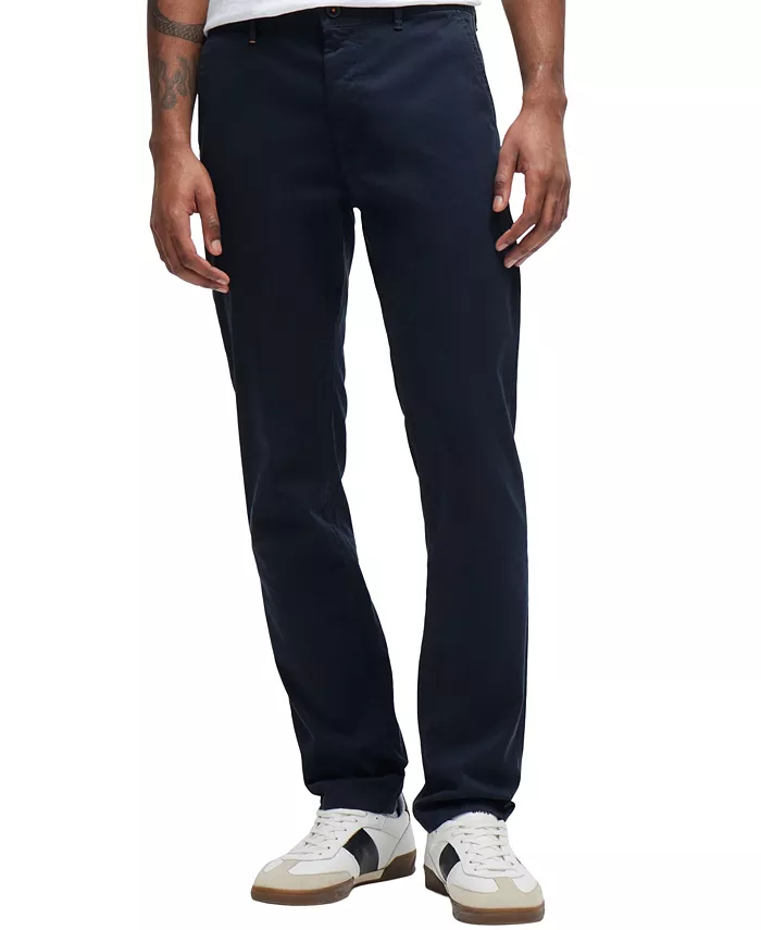 Мужские облегающие брюки-чиносы из хлопкового атласа стретч-хлопка Hugo Boss, синий
Мужские облегающие брюки-чиносы из хлопкового атласа стретч-хлопка Hugo Boss, синий