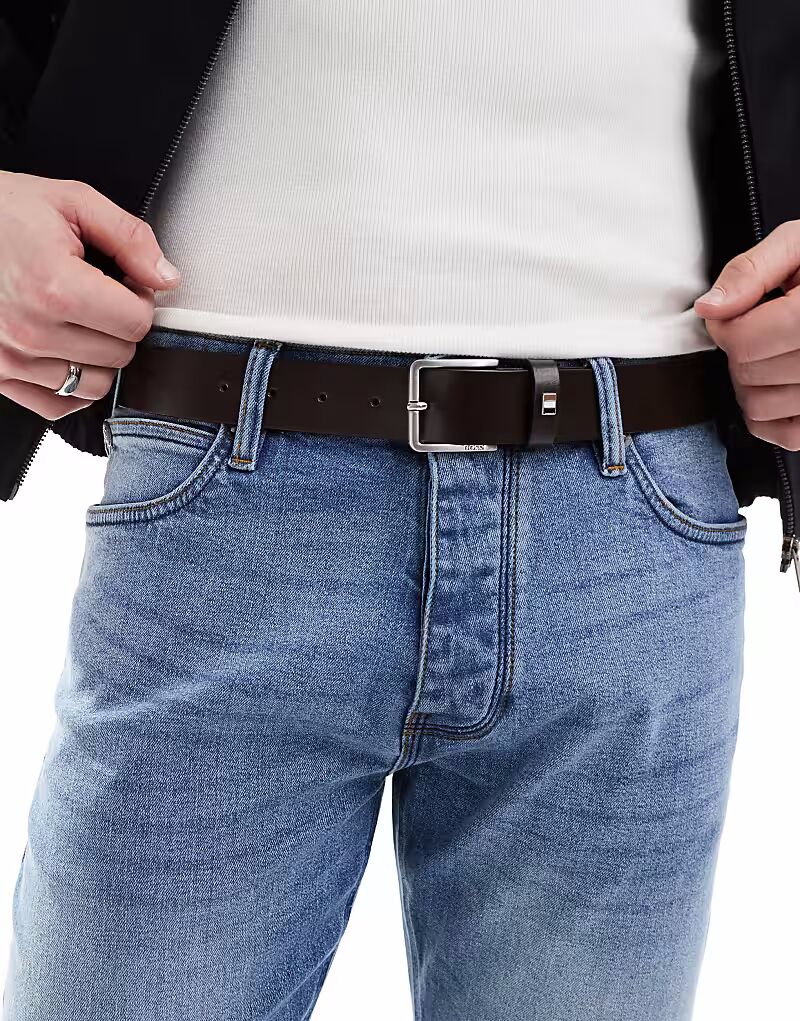 Ремень из кожи с пряжкой-логотипом BOSS Ther темно-коричневого цвета BOSS Orange
Ремень из кожи с пряжкой-логотипом BOSS Ther темно-коричневого цвета BOSS Orange