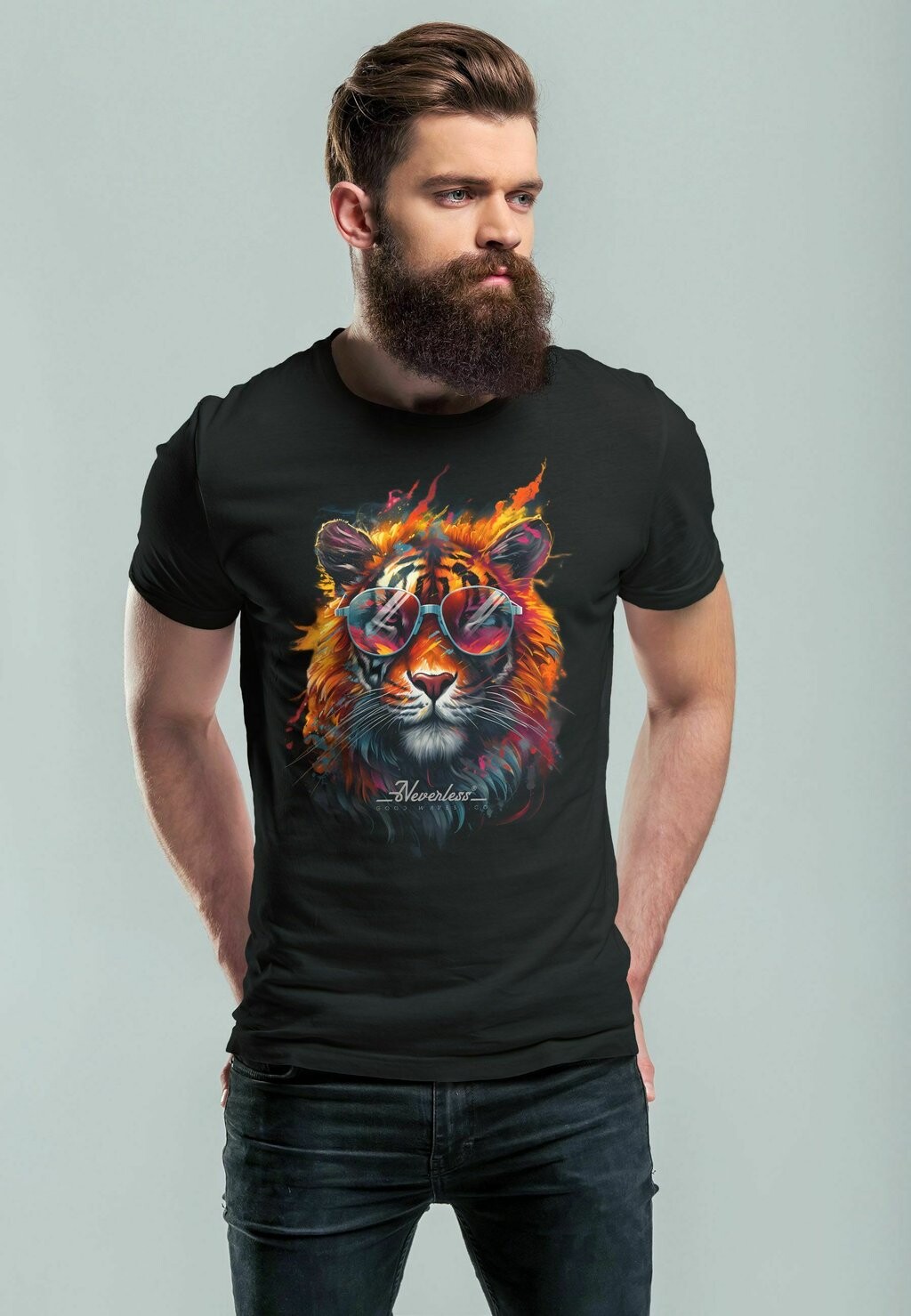 Футболка с принтом TIGER AUFDRUCK FLAMMEN SOMMER SONNENBRILLE KUNST FASHION STREETSTYLE Neverless, цвет schwarz
Футболка с принтом TIGER AUFDRUCK FLAMMEN SOMMER SONNENBRILLE KUNST FASHION STREETSTYLE Neverless, цвет schwarz