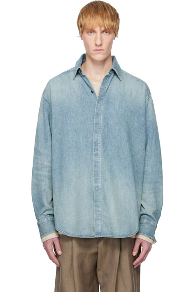 Синяя джинсовая рубашка на пуговицах Fear of God
Синяя джинсовая рубашка на пуговицах Fear of God