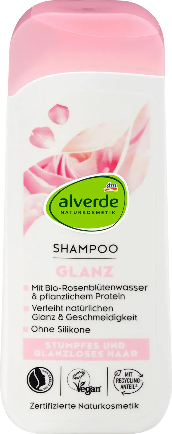 Шампунь alverde NATURKOSMETIK Shampoo Glanz mit Rosenblütenwasser & pflanzlichem Protein, 200 ml
Шампунь alverde NATURKOSMETIK Shampoo Glanz mit Rosenblütenwasser & pflanzlichem Protein, 200 ml