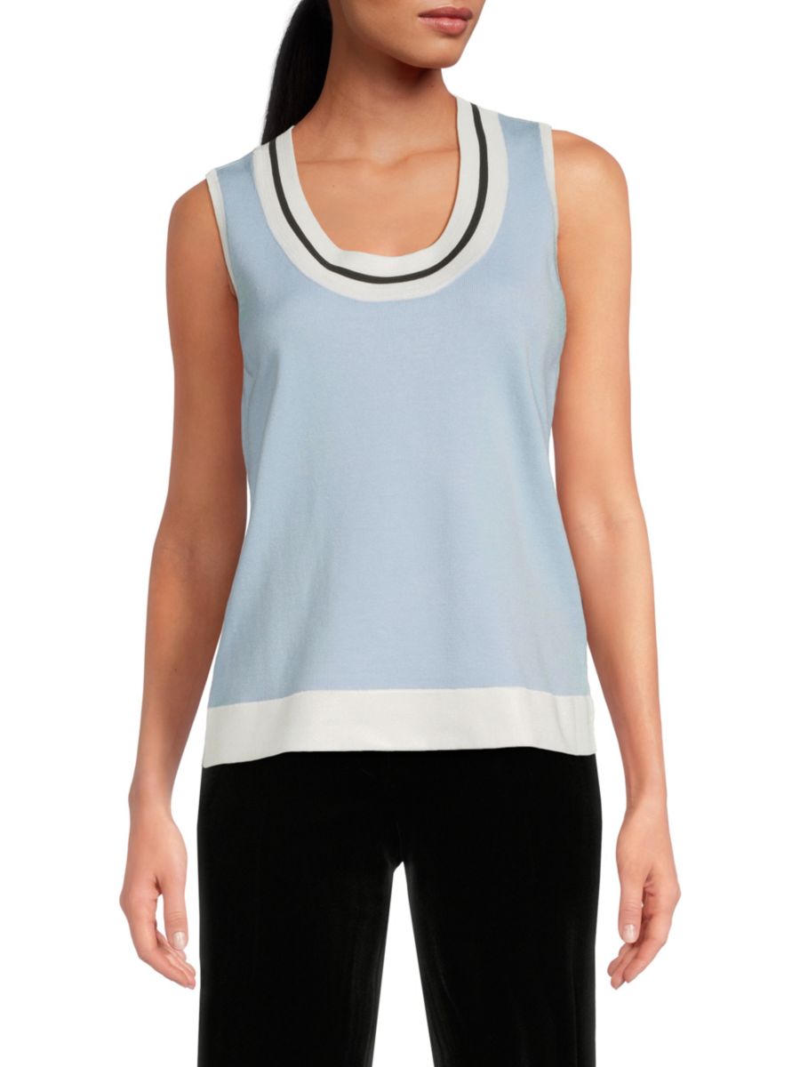 Майка-свитер из смесовой вискозы с контрастной отделкой Karl Lagerfeld Paris, синий мульти
Майка-свитер из смесовой вискозы с контрастной отделкой Karl Lagerfeld Paris, синий мульти