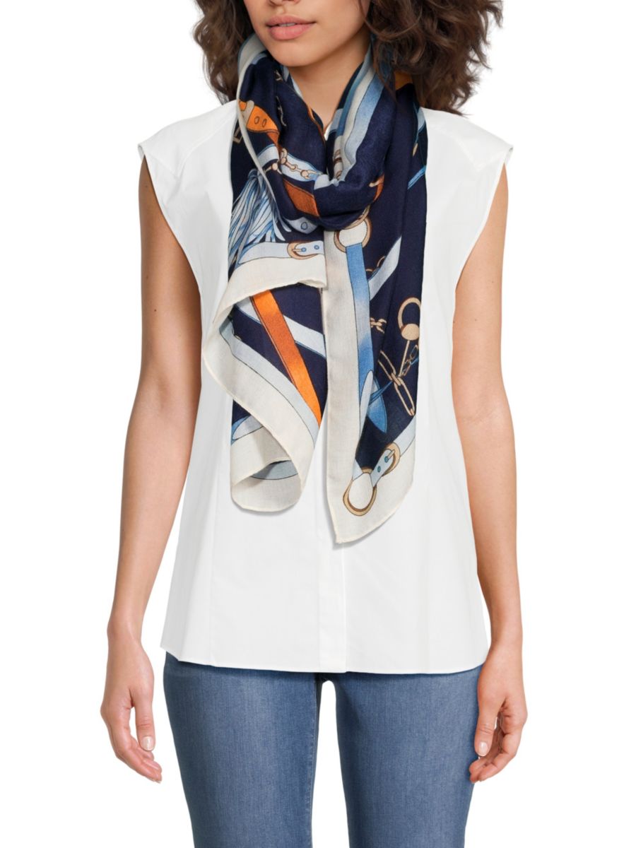 Атласный шарф с принтом Цепочка La Fiorentina, синий
Атласный шарф с принтом Цепочка La Fiorentina, синий