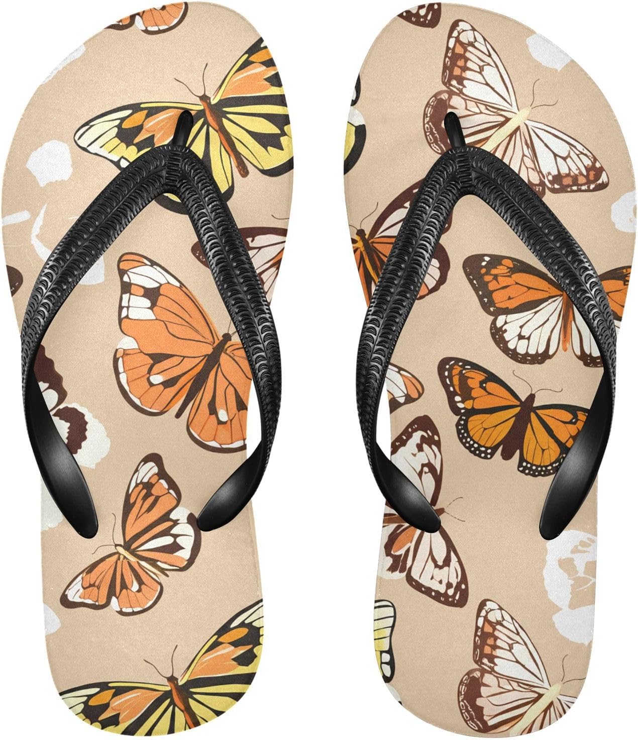 Вьетнамки Monarch Butterfly бежевые пляжные сандалии с резиновой подошвой, нескользящие летние тапочки для прогулок, для мужчин и женщин Sinestour
Вьетнамки Monarch Butterfly бежевые пляжные сандалии с резиновой подошвой, нескользящие летние тапочки для прогулок, для мужчин и женщин Sinestour