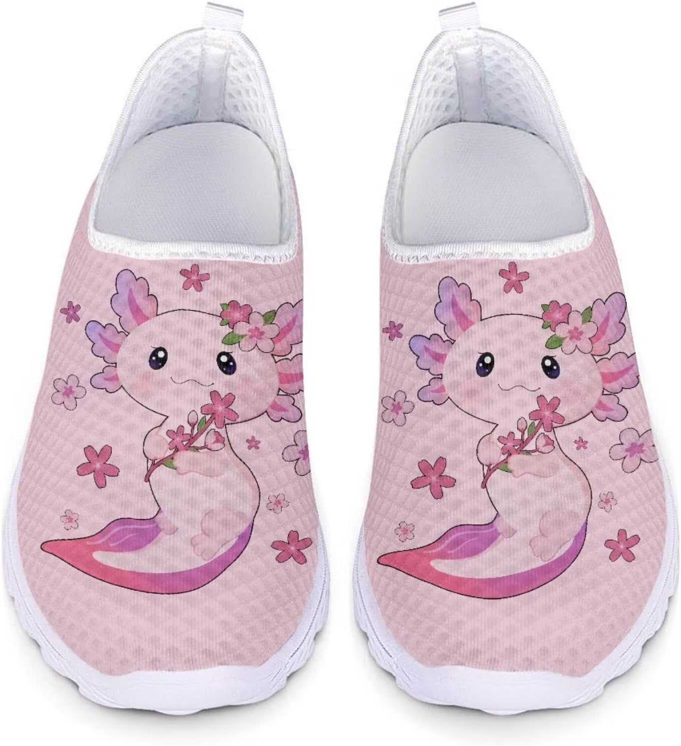 Кроссовки из сетки для женщин и мужчин, прогулочная обувь, без шнурков, противоскользящие, размер США 5-12, спортивная одежда Xixirimido, Axolotl Cherry Blossom
Кроссовки из сетки для женщин и мужчин, прогулочная обувь, без шнурков, противоскользящие, размер США 5-12, спортивная одежда Xixirimido, Axolotl Cherry Blossom