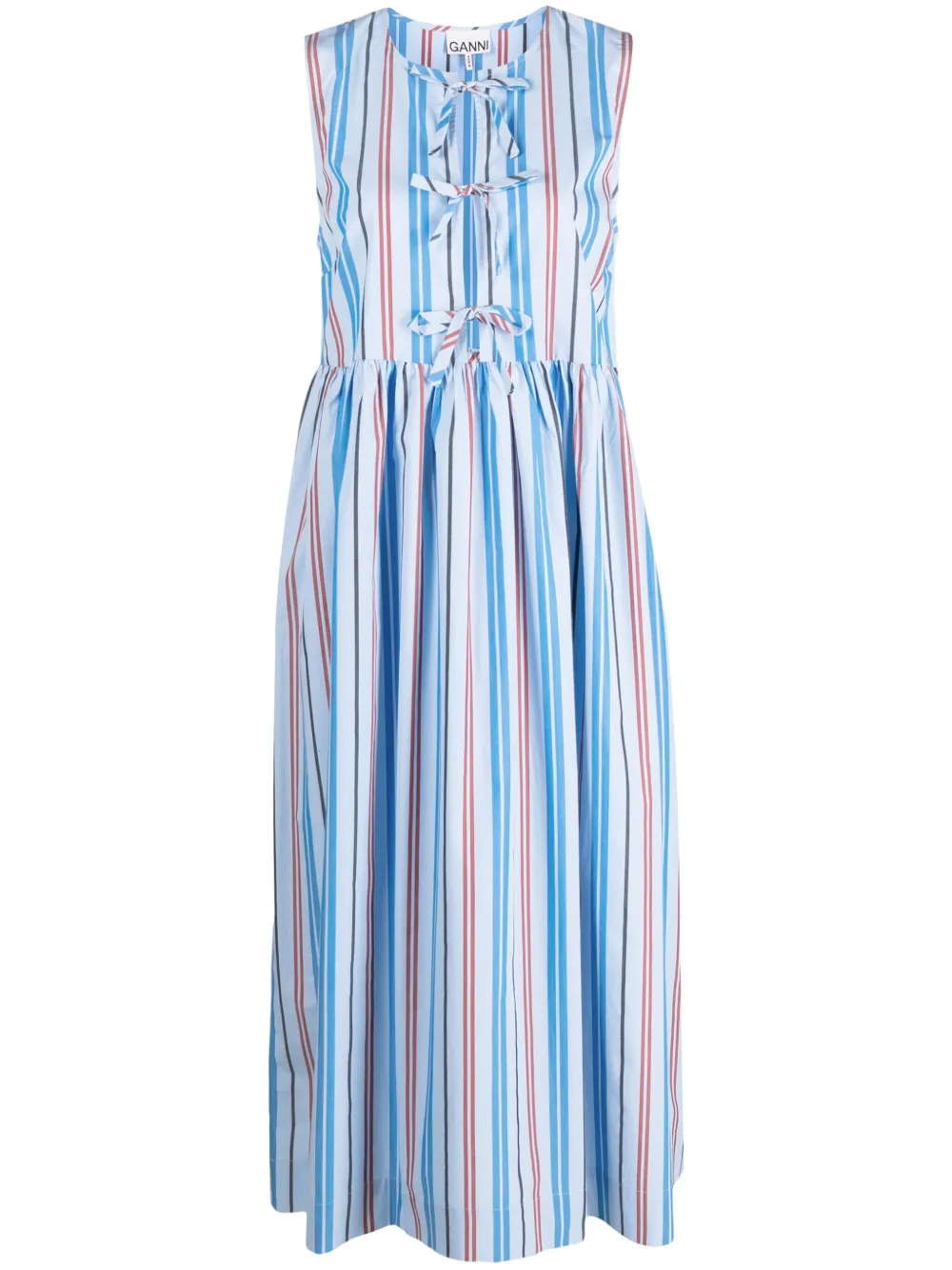 Поплиновое платье миди в полоску GANNI, синий
Поплиновое платье миди в полоску GANNI, синий