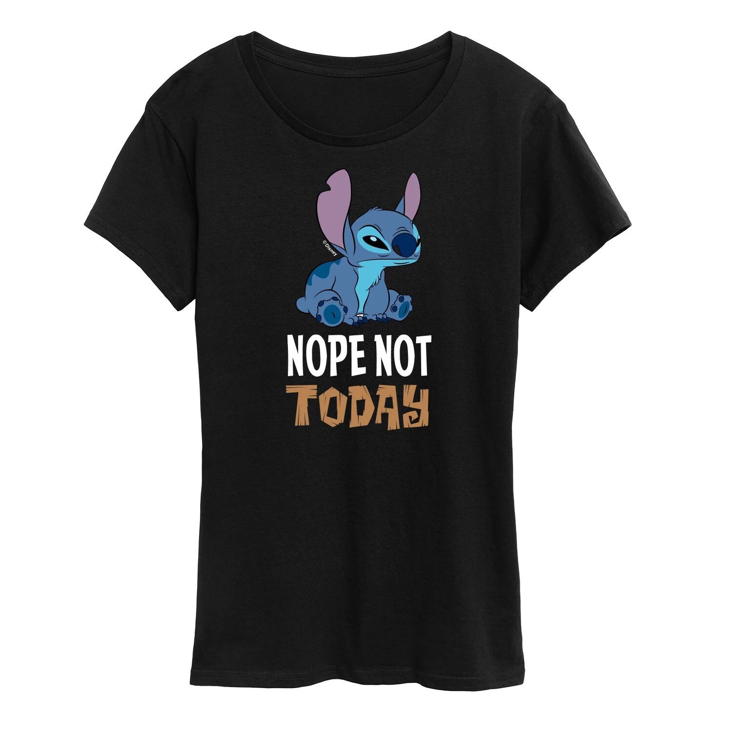 Женская футболка с рисунком Disney Lilo & Stitch Nope, Not Today Licensed Character, черный
Женская футболка с рисунком Disney Lilo & Stitch Nope, Not Today Licensed Character, черный