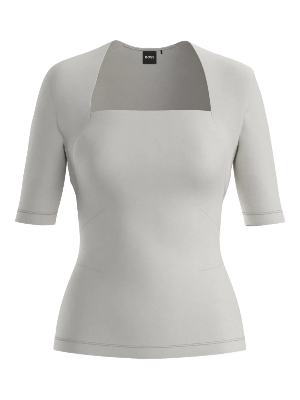 Топ с квадратным вырезом и короткими рукавами BOSS, серый
Топ с квадратным вырезом и короткими рукавами BOSS, серый