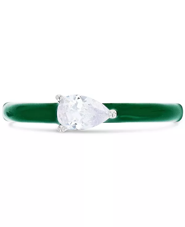 Кольцо из стерлингового серебра с кубическим цирконием в форме груши и расписанной вручную эмалью Macy'S, green
Кольцо из стерлингового серебра с кубическим цирконием в форме груши и расписанной вручную эмалью Macy'S, green