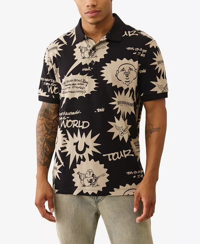 Мужская поло с принтом по всей поверхности True Religion, черный
Мужская поло с принтом по всей поверхности True Religion, черный