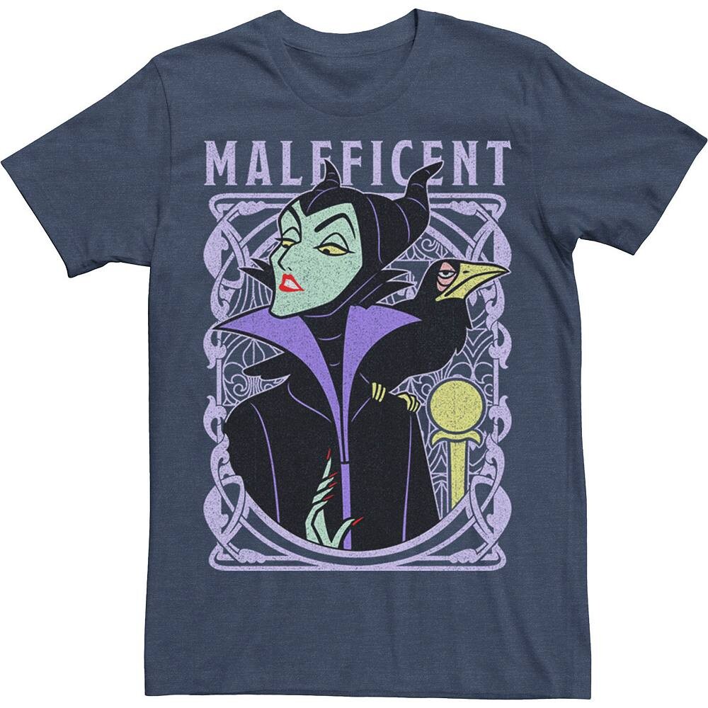 Мужская футболка Old School с плакатом Disney's Sleeping Beauty Maleficent Licensed Character, цвет Navy Heather 
Мужская футболка Old School с плакатом Disney's Sleeping Beauty Maleficent Licensed Character, цвет Navy Heather
