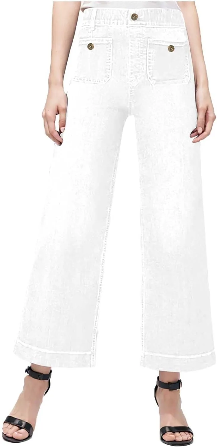 Женские джинсы Wide Leg с высокой посадкой, укороченные, эластичные
Женские джинсы Wide Leg с высокой посадкой, укороченные, эластичные