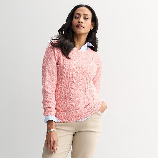 Женский свитер с кабельным узором Croft & Barrow, Pink Marl
Женский свитер с кабельным узором Croft & Barrow, Pink Marl
