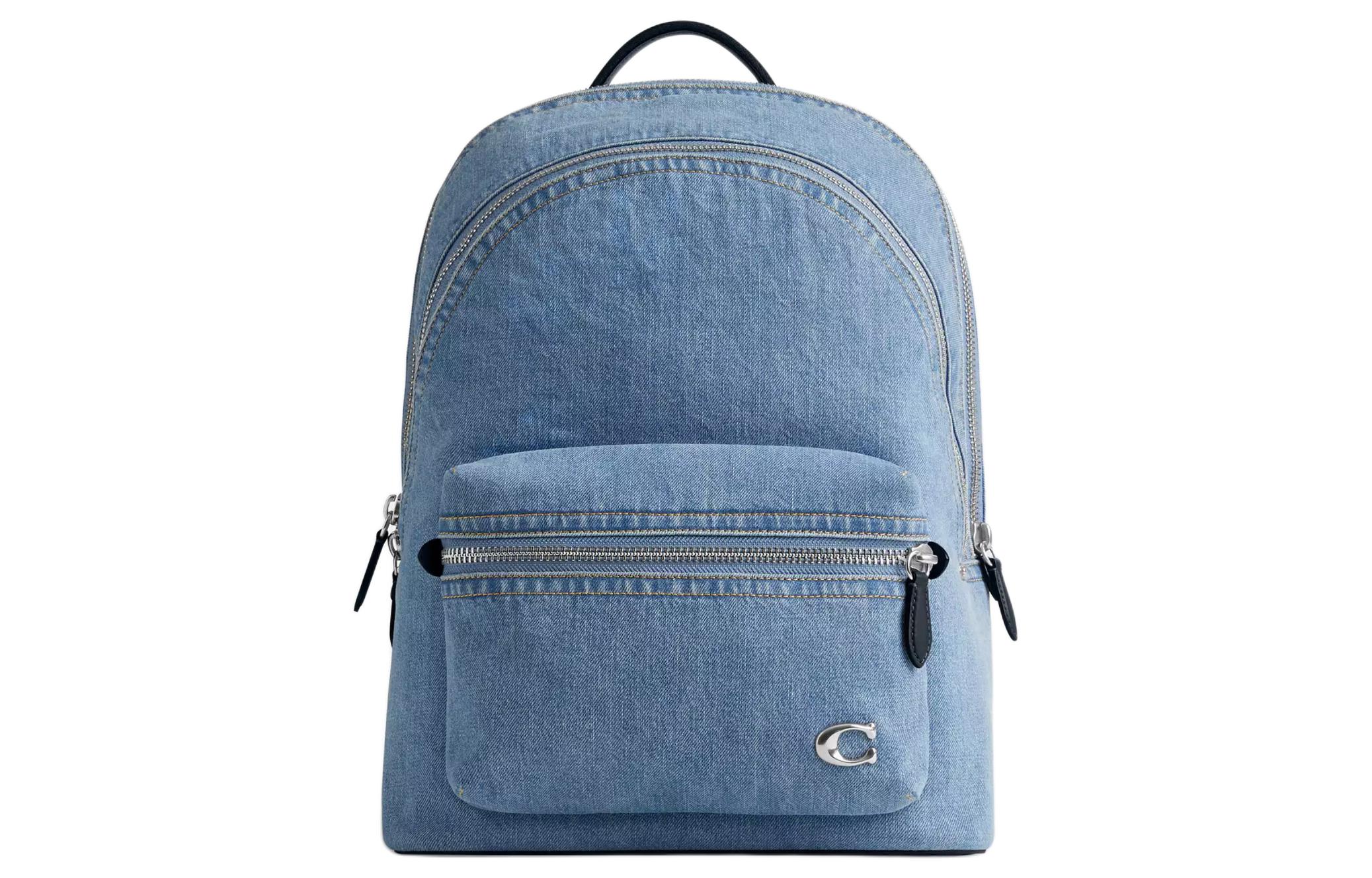 COACH Кожаный рюкзак с джинсовой тканью
COACH Кожаный рюкзак с джинсовой тканью