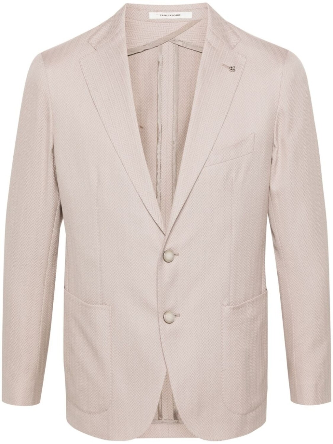 Однобортный пиджак с узором в елочку Tagliatore, бежевый 
Однобортный пиджак с узором в елочку Tagliatore, бежевый