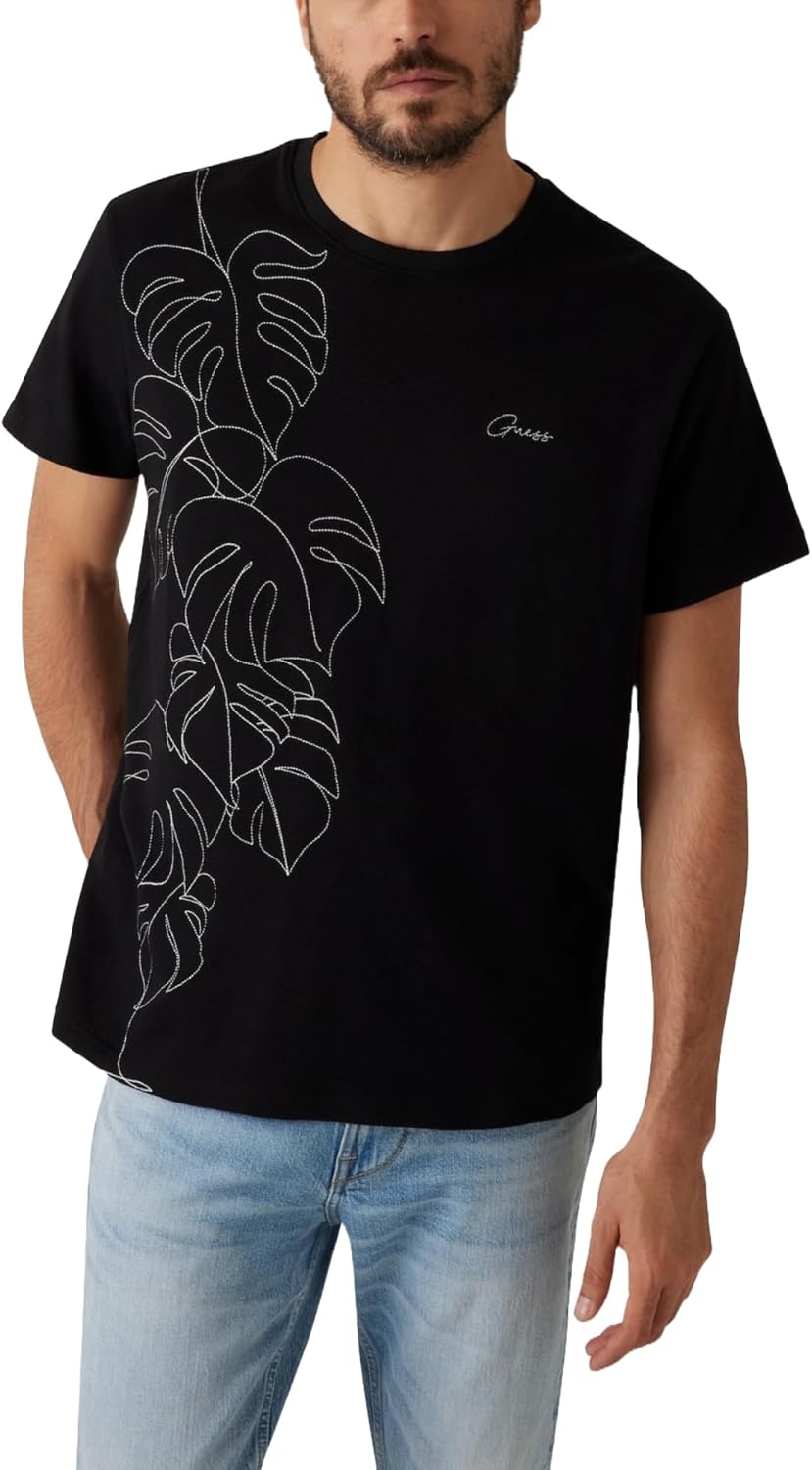 Мужская футболка GUESS Eco с коротким рукавом и вышитыми листьями, Jet Black, Черный, Мужская футболка GUESS Eco с коротким рукавом и вышитыми листьями, Jet Black
Мужская футболка GUESS Eco с коротким рукавом и вышитыми листьями, Jet Black, Черный, Мужская футболка GUESS Eco с коротким рукавом и вышитыми листьями, Jet Black