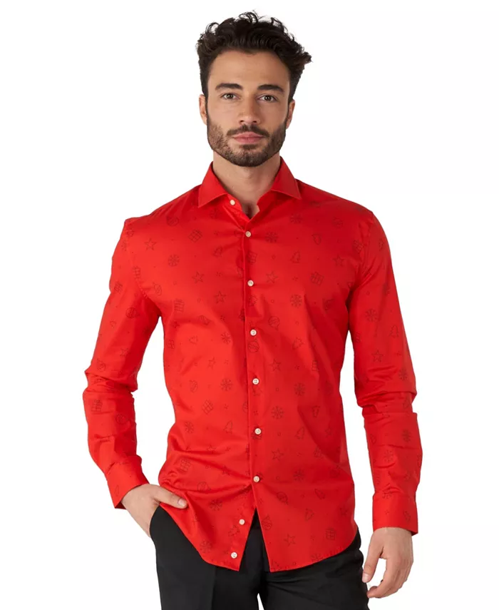 Мужская рождественская рубашка - праздничная рубашка с принтом в виде сосны на пуговицах - узкий крой - темно-синяя - с длинным рукавом OppoSuits, красный
Мужская рождественская рубашка - праздничная рубашка с принтом в виде сосны на пуговицах - узкий крой - темно-синяя - с длинным рукавом OppoSuits, красный