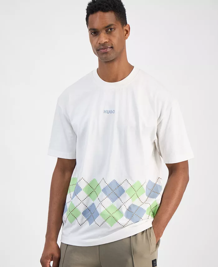 Мужская оверсайз футболка с коротким рукавом Dulapo с рисунком аргайл Hugo Boss, коричневый/бежевый
Мужская оверсайз футболка с коротким рукавом Dulapo с рисунком аргайл Hugo Boss, коричневый/бежевый