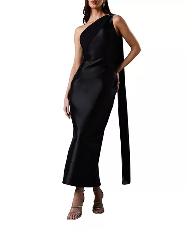 Платье из твила с одним открытым плечом Coast, черный
Платье из твила с одним открытым плечом Coast, черный