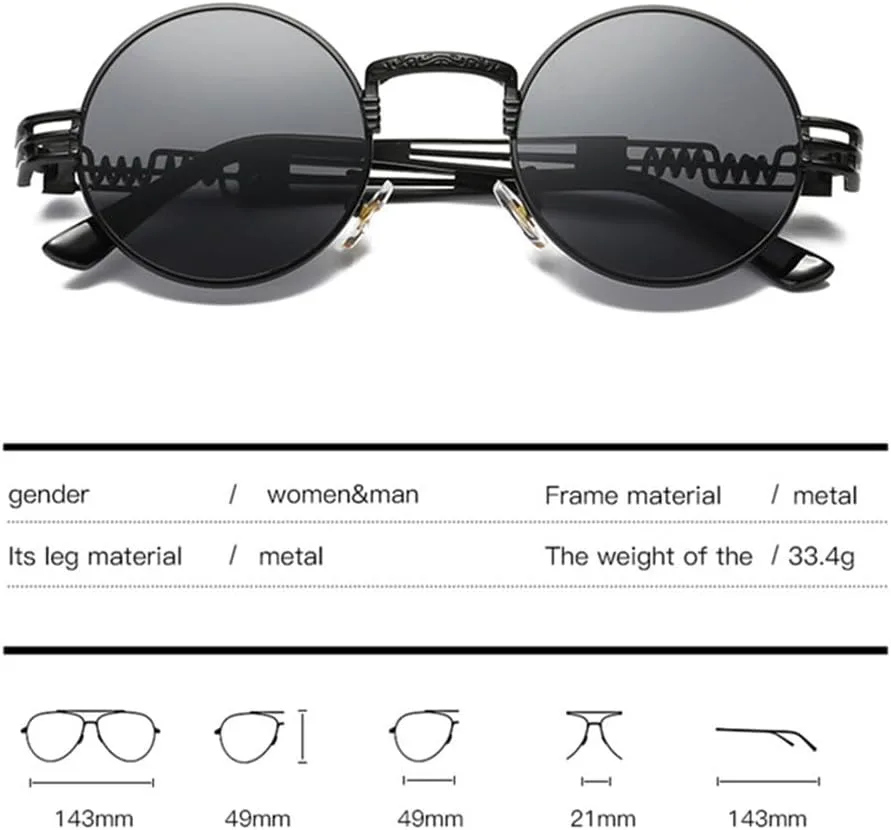 Круглые солнцезащитные очки в стиле стимпанк для мужчин и женщин, металлические, винтажные солнцезащитные очки с защитой от УФ-излучения UV400 VFDHN, Silver Clear
Круглые солнцезащитные очки в стиле стимпанк для мужчин и женщин, металлические, винтажные солнцезащитные очки с защитой от УФ-излучения UV400 VFDHN, Silver Clear