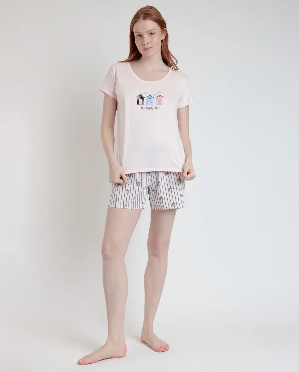 Короткая женская пижама из трикотажного принта Admas, розовый
Короткая женская пижама из трикотажного принта Admas, розовый