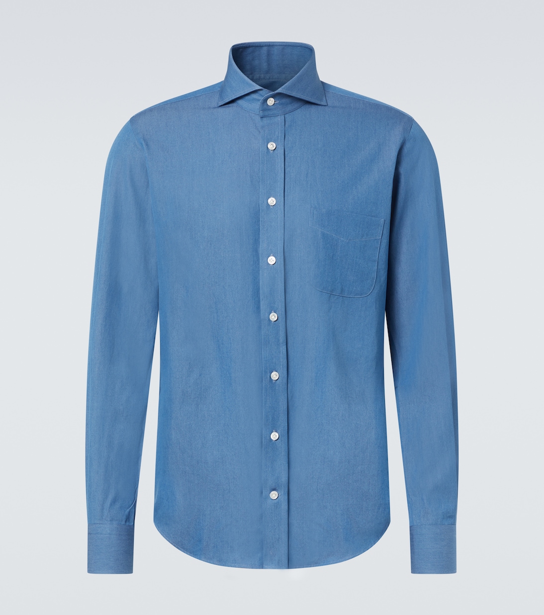 Хлопковая рубашка из шамбре Thom Sweeney, Chambray
Хлопковая рубашка из шамбре Thom Sweeney, Chambray