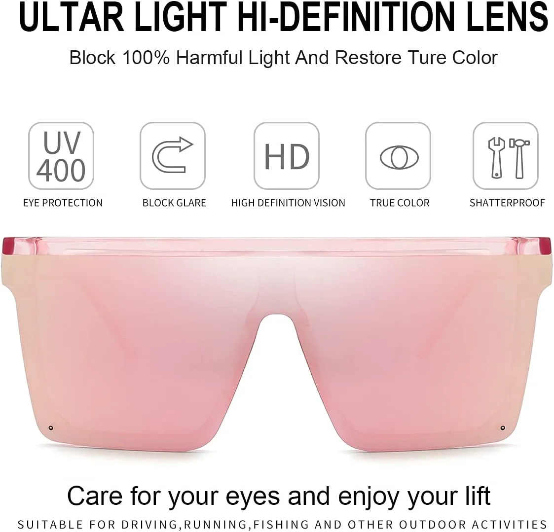 Солнцезащитные очки Dollger Square Oversized для женщин и мужчин, модные, с плоской верхней частью, в большой черной оправе, Transparent Pink Frame Mirrored Pink Lens
Солнцезащитные очки Dollger Square Oversized для женщин и мужчин, модные, с плоской верхней частью, в большой черной оправе, Transparent Pink Frame Mirrored Pink Lens