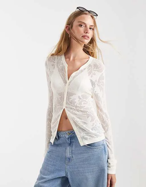 Белый кружевной кардиган аккуратного кроя ASOS DESIGN
Белый кружевной кардиган аккуратного кроя ASOS DESIGN