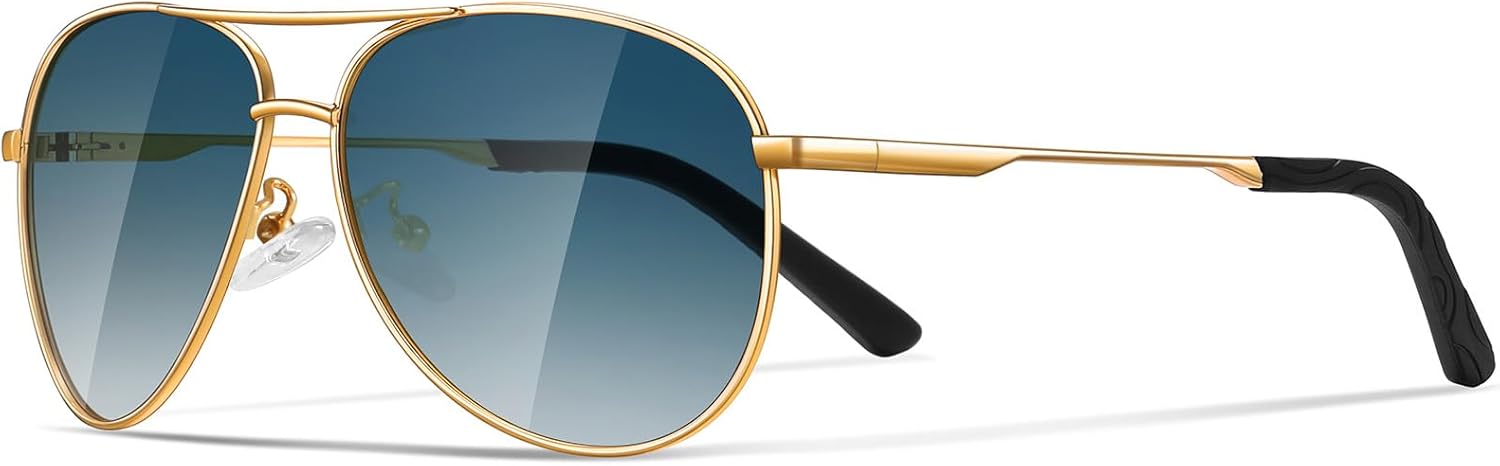 Солнцезащитные очки для мужчин, поляризованные, авиаторские, для мужчин и женщин, для рыбалки, вождения, с металлической оправой и защитой от УФ-излучения UV400 phikttu, Gold Frame Gradual Blue Lens
Солнцезащитные очки для мужчин, поляризованные, авиаторские, для мужчин и женщин, для рыбалки, вождения, с металлической оправой и защитой от УФ-излучения UV400 phikttu, Gold Frame Gradual Blue Lens