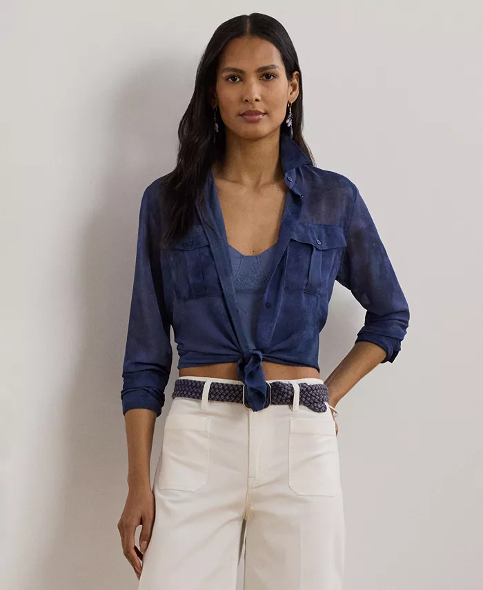 Женская классическая блузка из шифона с принтом Lauren Ralph Lauren, синий
Женская классическая блузка из шифона с принтом Lauren Ralph Lauren, синий