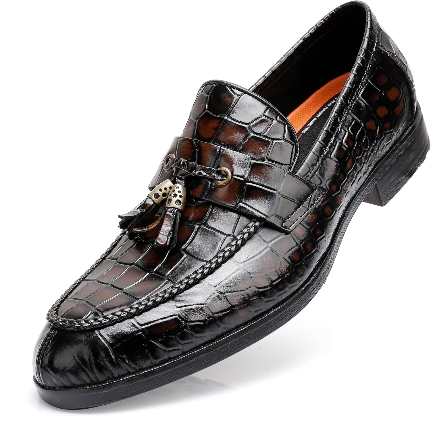 Мужские лоферы Mokolife с кисточками, туфли с тиснением под крокодила, повседневные классические лоферы с пенни-деталями, коричневый
Мужские лоферы Mokolife с кисточками, туфли с тиснением под крокодила, повседневные классические лоферы с пенни-деталями, коричневый