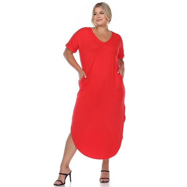 Женское платье макси с V-образным вырезом и короткими рукавами plus size Wm Fashion, Red
Женское платье макси с V-образным вырезом и короткими рукавами plus size Wm Fashion, Red