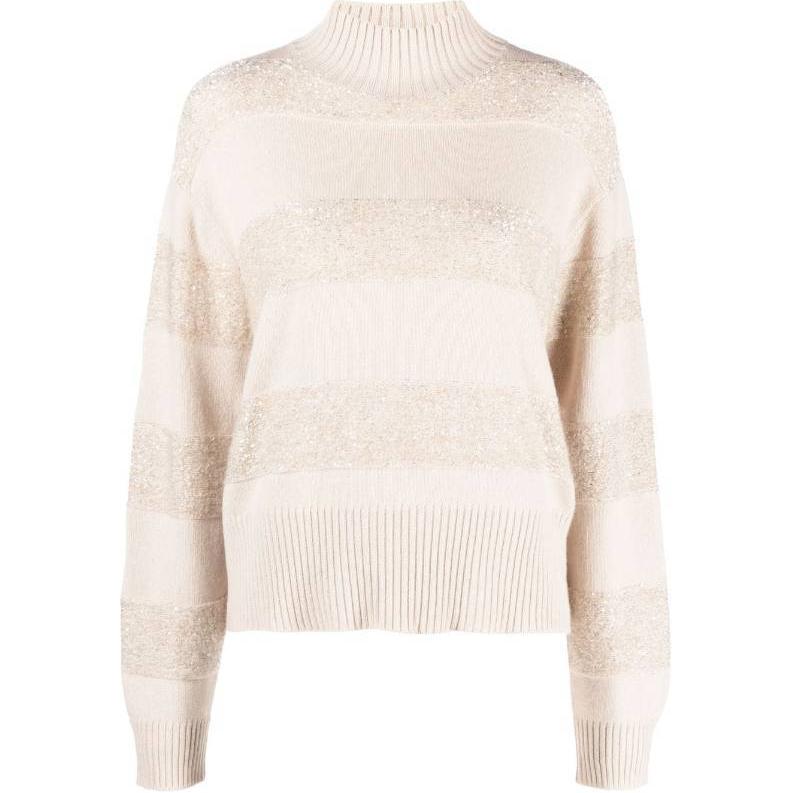 Воротник-стойка вязаный джемпер Brunello Cucinelli, бежевый
Воротник-стойка вязаный джемпер Brunello Cucinelli, бежевый