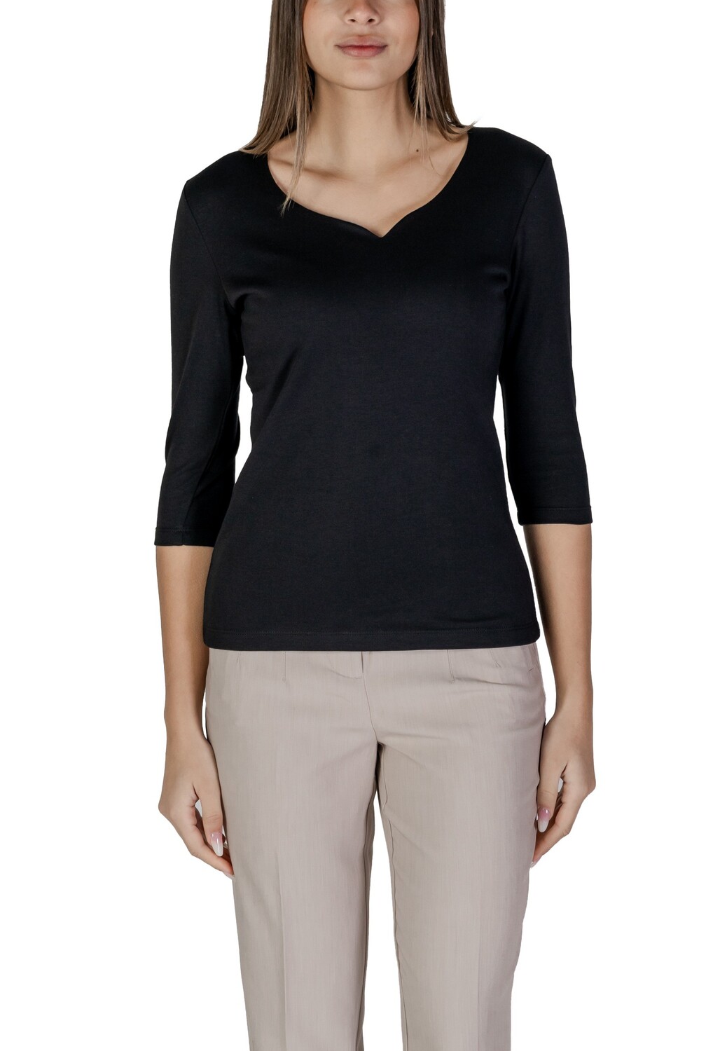 Лонгслив женский Street One с рукавом 3/4 и вырезом, черный
Лонгслив женский Street One с рукавом 3/4 и вырезом, черный